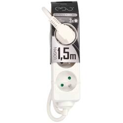 LOGAN White portable home extension cable 3-fold with ground 1,5m EDO777551