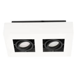 OSMIN 2 White IP20 square double white-black matte surface mounted ceiling lamp EDO777145 Edo Solutions