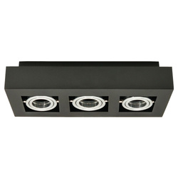 OSMIN 3 Black IP20 square triple matte black EDO777426 Edo Solutions surface-mounted movable ceiling lamp