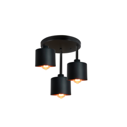 Pendant lamp, VESPER FRAT, 3xE27, black, EDO777196 EDO Solutions