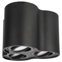 SKAND 3 Black 3xGU10 IP20 round black triple surface mounted ceiling luminaire EDO777107 EDO Solutions