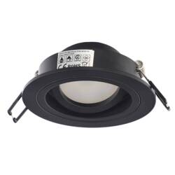 TULID OV Mat Black IP20 round matte black recessed ceiling spot luminaire EDO777445 Edo Solutions