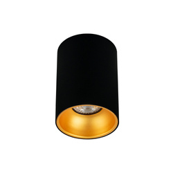 ZAMA Black Gold GU10 round black, gold center IP20 ceiling spot luminaire EDO777343 EDO Solutions