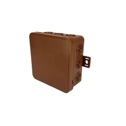 Flexible Surface-Mounted Junction Box 85x85x41mm IP54 12 Cable Entries, Snap-On Lid, Brown V6 EDO777914 EDO Technic