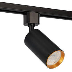 NEVA Tc Black Gold busbar spotlight, GU10, black, gold center, EDO777533 EDO Solutions