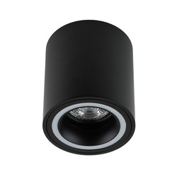 HALIS OV Black GU10 circular black, white ring ceiling spot luminaire EDO777331 Edo Solutions