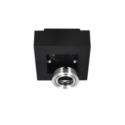 OSMIN RIM 1 Black Silver IP20 square single black matte ceiling spot luminaire, replaceable ring, EDO777679 EDO