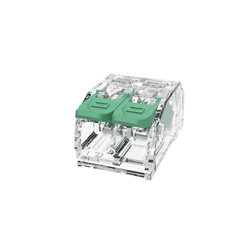 Lever connector for all wire types, 2× 0.2–4 mm², green – EDO412 EDO Technic