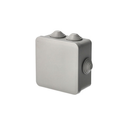 Surface mounted hermetic box with glands, click closure 85x85x45mm IP55 grey EDO777770 EDO Technic