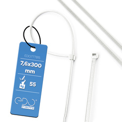 Cable tie 7,6x300 White (100 pcs) EDO777815 EDO Technic