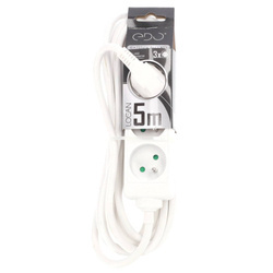 LOGAN White portable 3-fold grounded household extension cord 5m EDO777553