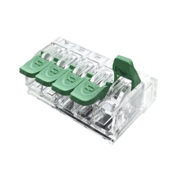 Lever connector for all wire types, 5× 0.2–4 mm², green – EDO415 EDO Technic