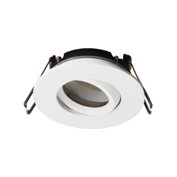 POLI White IP44 recessed ceiling spotlight by EDO Solutions, round and white. Perfect for bathrooms and damp areas, offering safe and stylish lighting.