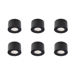 Set of 6x ZALDA OV Black IP20 EDO777450 + 6x GARI LED INSERT 4,8W 4000K EDO777640, EDO Solutions