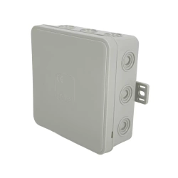 Flexible surface-mounted junction box 100x100x41mm IP54 12 entries click lid grey V7 EDO777919 EDO Technic