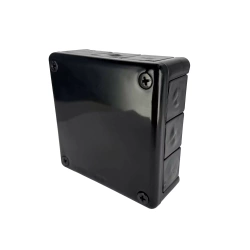 Surface-mounted junction box 118x118x46mm IP55 12 entries rubber grommets black VP-51 EDO777932 EDO Technic