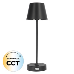 Lampka stołowa NELI 2,7W LED, CCT, czarna z akumulatorem, 2200mAh, IP54, 200lm, 33cm EDO777718 EDO Solutions