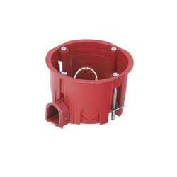 Flush-mounted junction box fi 60 shallow for plasterboard with screws red EDO777897 EDO Technic