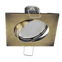 PARIL Brass IP20 square brass square recessed ceiling spot luminaire EDO777322 Edo Solutions