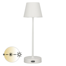 NELI table lamp, 2.7W LED, white, with 2200mAh battery, IP54, warm color, 200lm, 33cm, EDO777642 EDO Solutions