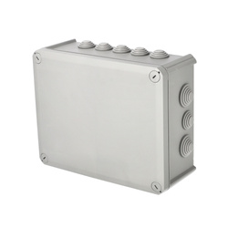 Puszka hermetyczna natynkowa z dławikami dekiel przykręcany 240x190x95mm IP66 szary EDO777774 EDO Technic