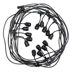 Girlanda ogrodowa do żarówek DANDA 15xE27 15m IP54 wodoodporna czarna EDO777466  EDO Solutions