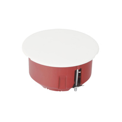 Flush-mounted box fi 80 for plasterboard with cover and screws red cover white EDO777900 EDO Technic