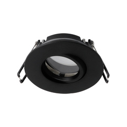 Waterproof spot ceiling light POLI Black IP44, round, black, EDO777861, EDO Solutions