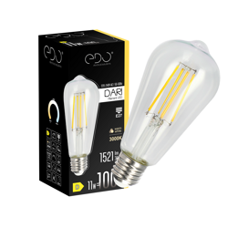 Żarówka dekoracyjna DARI LED Filament 11W, E27, 3000K, 1521lm, 230V, CLEAR ST64, EDO777626 EDO Solutions