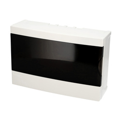 Surface-mounted distribution board 12 modules (1x12) white tinted doors EDO777844 EDO Technic