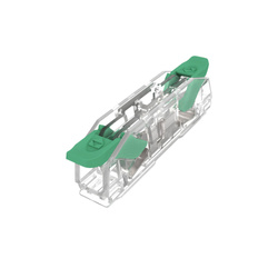 Through lever connector for all wire types, 2× 0.2–4 mm², green – EDO2411 EDO Technic