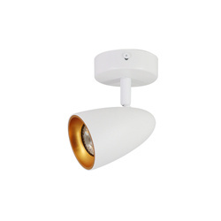 OVO 1 White Gold single spot ceiling luminaire, strip, IP20, GU10, white, gold ring EDO777236 Edo Solutions