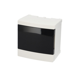 Surface-mounted distribution board 4 modules (1x4) white tinted doors EDO777838 EDO Technic