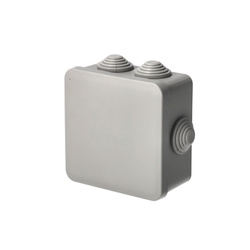 Surface mounted hermetic box with glands, click closure 109x109x57mm IP55 grey EDO777771 EDO Technic