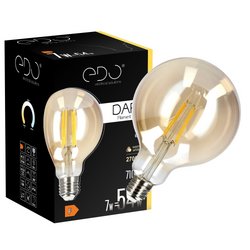 DARI LED Filament Decorative Light Bulb 7W, E27, 2700K, 710lm, 230V, GOLD, G95, EDO777635 EDO Solutions