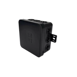 Puszka hermetyczna elastyczna natynkowa 75x75x41mm IP54 12 wlotów klik z osłabieniami czarna V5 EDO777912 EDO Technic