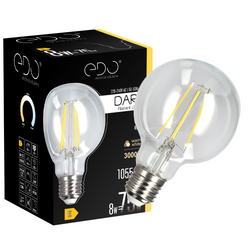 Żarówka dekoracyjna DARI LED Filament 8W, E27, 3000K, 1055lm, 230V, CLEAR G80, EDO777633 EDO Solutions