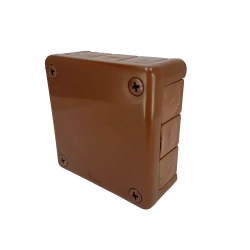 Surface-mounted junction box 98x98x42mm IP55 12 entries rubber grommets brown VP-41 EDO777926 EDO Technic