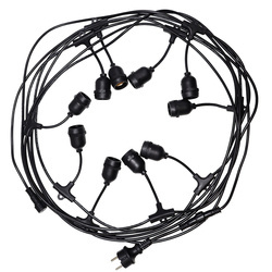 Garden light bulb garland DANDA 10xE27 10m IP54 waterproof black EDO777465 Edo Solutions Garden Line