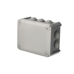 Puszka hermetyczna natynkowa z dławikami dekiel przykręcany 150x115x65mm IP66 szary EDO777772 EDO Technic