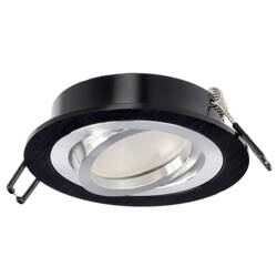 Recessed ceiling light, adjustable LED CERI 1 OV Black IP20 round black ground EDO777141 Edo Solutions