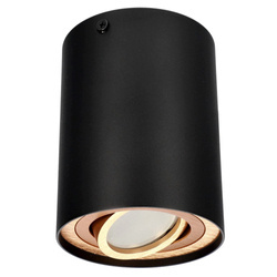 SKAND 1 Black Gold GU10 IP20 round black gold ceiling spot luminaire EDO777224 Edo Solutions