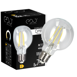 Żarówka dekoracyjna DARI LED Filament 8W, E27, 4000K, 1055lm, 230V, CLEAR G80, EDO777634 EDO Solutions