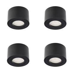 Set of 4x ZALDA OV Black IP20 EDO777450 + 4x GARI LED INSERT 4.8W 4000K EDO777640, EDO Solutions