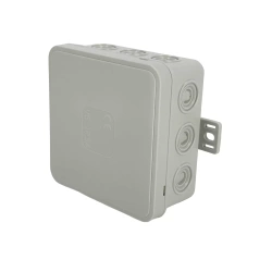 Flexible Surface-Mounted Junction Box 85x85x41mm IP54 12 entries click lid grey V6 EDO777915 EDO Technic