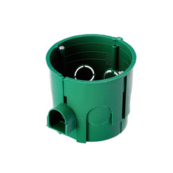 Flush-mounted junction box fi 60 deep with screws green EDO777894 EDO Technic