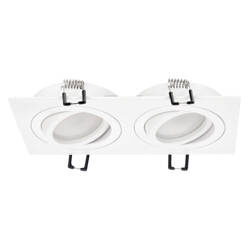 CERI 2 SQ White IP20 square white double recessed ceiling spot luminaire EDO777474 Edo Solutions