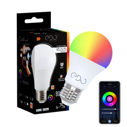 RUVA Smart LED bulb E27 9W RGB+CCT 2700-6500K 806lm WiFi Tuya Smart EDO777359 Edo Solutions