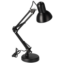 PIXI Fekete E27 piszkozati asztali lámpa fekete talp és klipsz készlet EDO777535